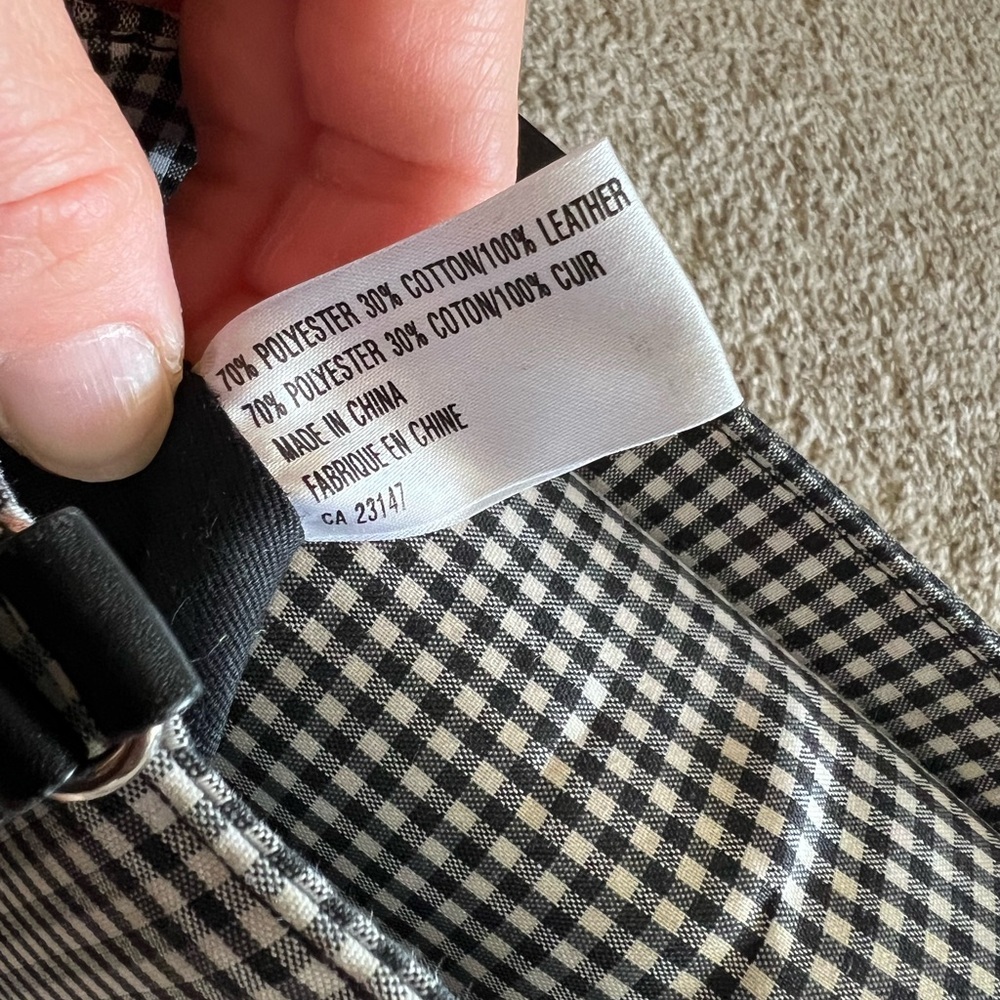 Talbots Black and White Checkered shoulder Bag VTG Gingham Shoulder Bag - Picture 7 of 9